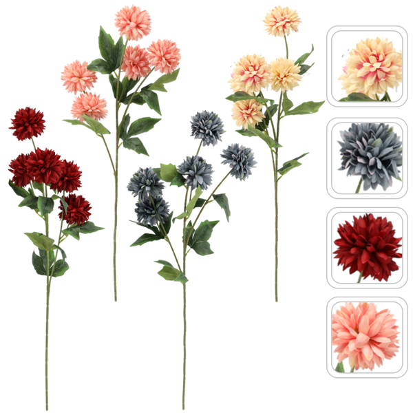 SZTUCZNA GAŁĄZKA - CHRYZANTEMA Z PIĘCIOMA KWIATAMI 71 CM MIX KOLORÓW opak=24szt *4069