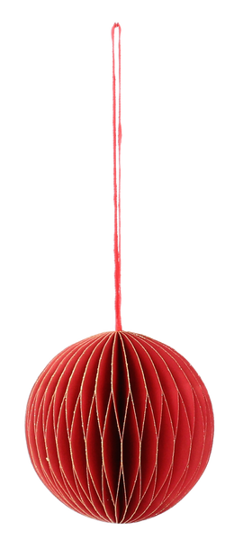 SADA 4 OZDOB NA VIANOČNÝ STROM Z PAPÍRU FI 7 CM ČERVENÉ bal=6ks *2020