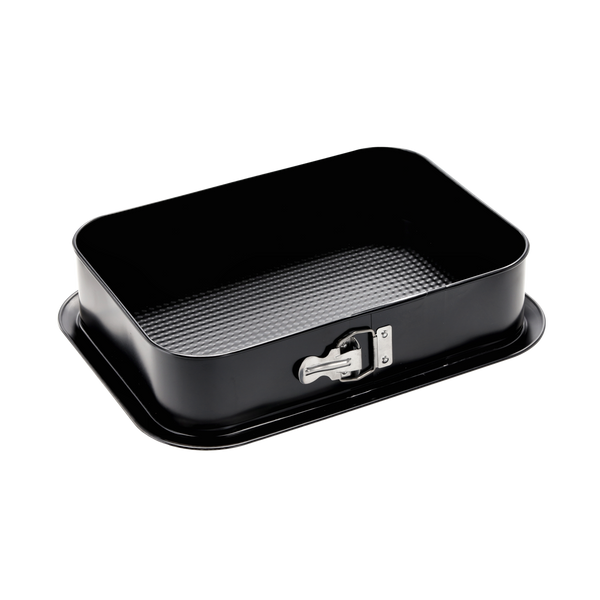 TORTOWNICA FAKTUROWANA 34X24CM Z WARSTWĄ OCHRONNĄ NON-STICK CZARNA *2286