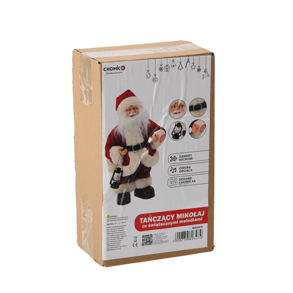 SANTA CLAUS WITH LANTERN 30 CM - DANCING - SINGING