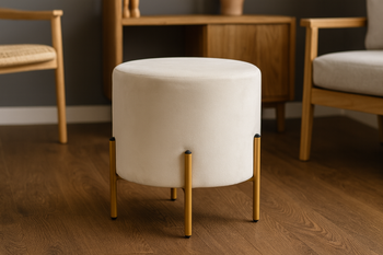 PUFA OKRĄGŁA NA NÓŻKACH 35 x 40 CM BEŻOWA *3901