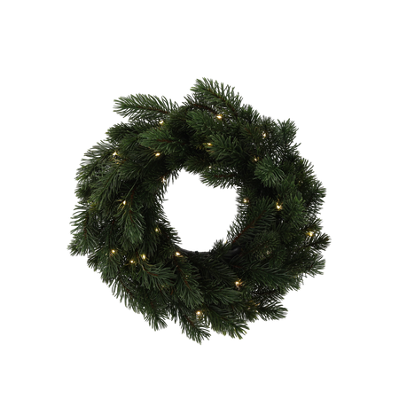 PINE CHRISTMAS WREATH 35 CM LED MIX DESIGNS disp=12pcs pallet=36pcs