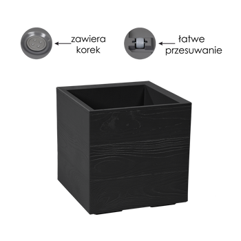 Vază Karo 300x300mm tablă reciclată neagră*47758