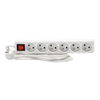 EXTENSION CORD POWER STRIP WITH SWITCH 6 SOCKETS 3 M WHITE