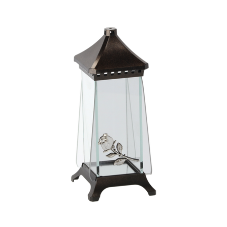 LAMPION 23CM LST TRAPEZ MINI RÚŽA STRIEBORNÝ/ZLATÝ OBAK=8KS*6664