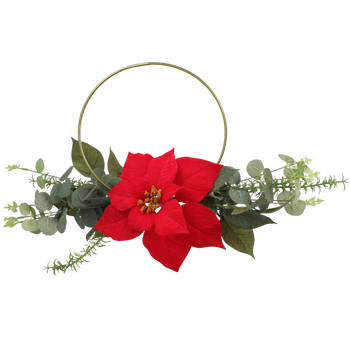 CHRISTMAS DECORATION - ARTIFICIAL POINSETTIA WITH RIM 45 CM RED