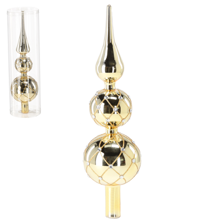 TREE TOPPER - LIGHT GOLD 30 CM WITH GOLD PATTERN