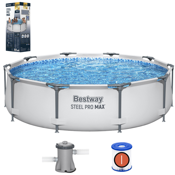 PISCINĂ DIN METAL 305 X 76 CM (PISCINĂ, POMPĂ DE FILTRARE) *3068 *1810