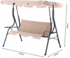 HUŚTAWKA OGRODOWA 170 x 110 x 153 CM CIEMNY BEŻ BEZ POD. Z PODSTAWKAMI NA KUBEK *0735