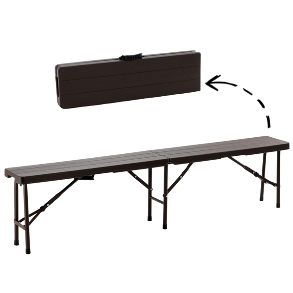 ŁAWKA TURYSTYCZNA SKŁADANA 180 x 25 x 43 CM BRĄZOWA