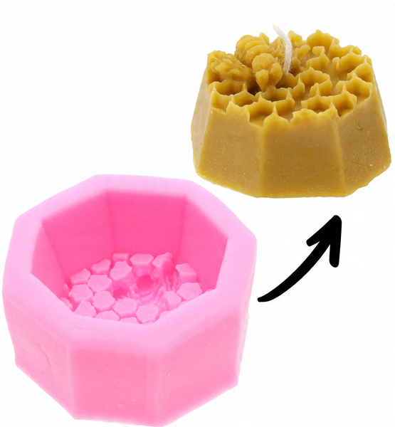 Silicone mold for candles plaster with bee