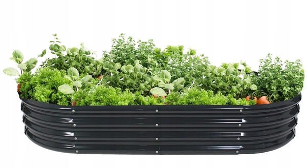 Vegetable-flower bed 180 X 90 X 30 CM oval anthracite