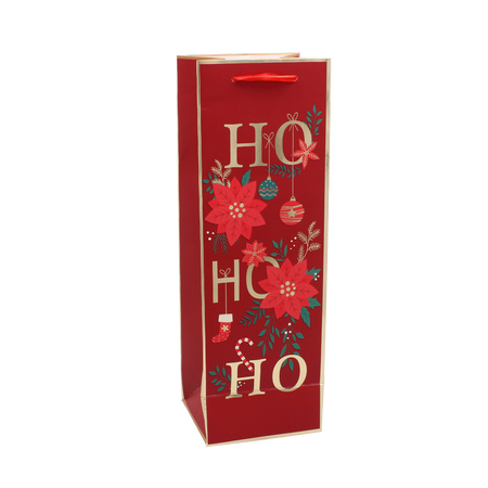 CHRISTMAS WINE GIFT BAG "CHRISTMAS TO YOU" 36 x 12 x 10 CM MIX DESIGNS