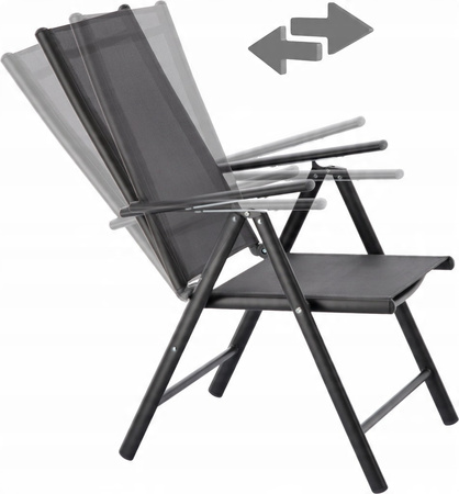 FOLDING GARDEN CHAIR ALUMINIUM 66 x 56 x 107 CM GREY