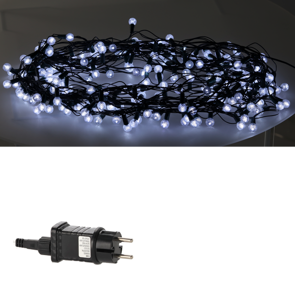 LED CHRISTMAS TREE LIGHTS CHERRY BALL 200L COLD WHITE