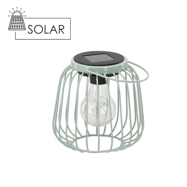 LAMPION SOLARNY METALOWY MIĘTOWY 15 CM *8877