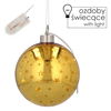 ORNAMENT ŞTECLAR DE SĂRBĂTOARE FI 12 CM LED BOMBĂ AURIU CU STELE ambalaj=6buc *2775
