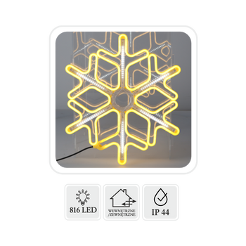 SNOWFLAKE 60 CM NEON LED ALB CALD + ALB RECE FLASH INTERIOR/EXTERIOR *8301