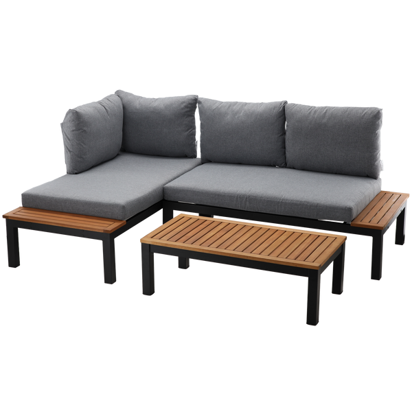 MODULAR ALUMINUM FURNITURE SET "LAGOON" - TABLE /WIM9841/ + 2 SOFAS /WIM9834 x2/