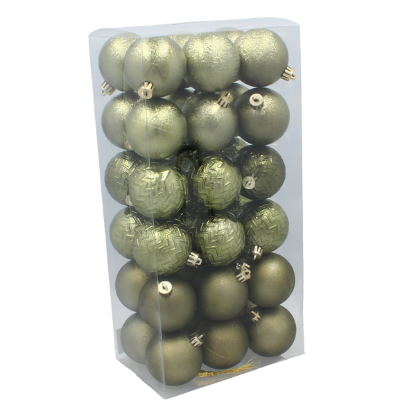 Sada 36 bombiek 6 cm olivových/medených/graphitových mix vzorov *7337