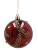 SET OF 6 CHRISTMAS BAUBLES DARK RED 8 CM