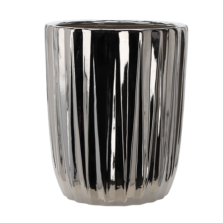CERAMIC COVER FOR A POT 39,5 x 39,5 x 48,5 CM CM SILVER STRIPES