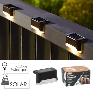 SET OF 4 SOLAR LED LAMPS 8 x 4,5 x 4,5 CM WARMM WHITE