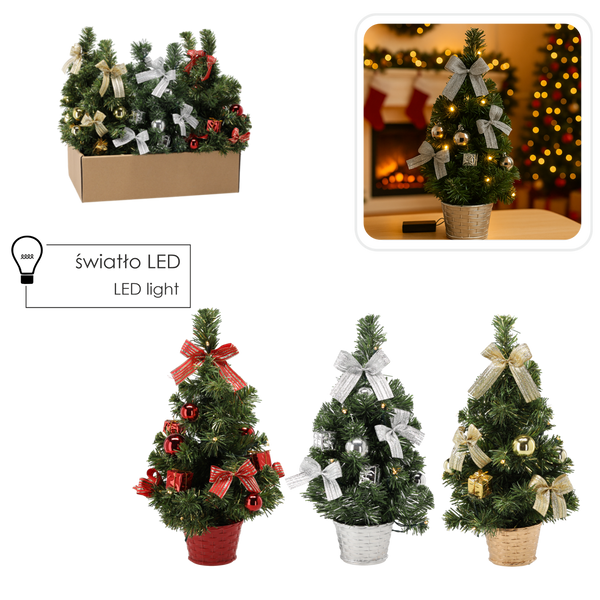 CHRISTMAS TREE LED 40 CM MIX OF COLOURS