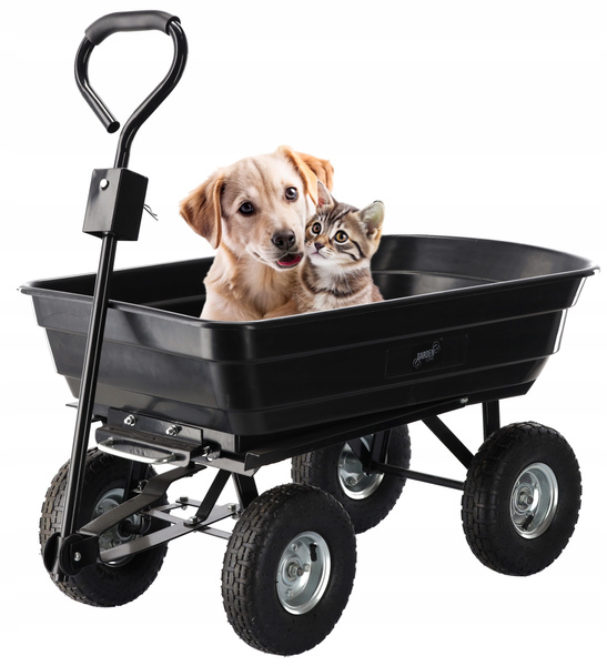 WÓZEK OGRODOWY DWUFUNKCYJNY CZARNY*0078