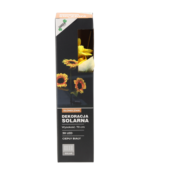 SOLAR LAMP H 70 CM SUNFLOWER 30 LED WARM WHITE DISPLAY=12PCS