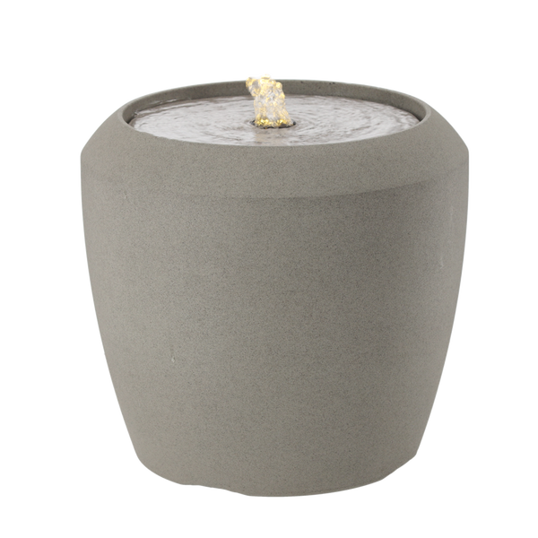 ZÁHRADNÝ FONTÁN LED PLASTOVÝ 44 x 44 x 39,5 CM ŠEDÝ *5467