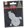 SET OF 3 CHRISTMAS TREE DECORATIONS - SILVER SNOWMAN 6,5 x 8 CM