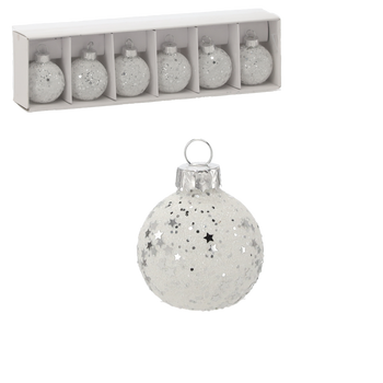 KPL. 6 skleněných zrcadlových vánočních ozdob 25,3 x 6,7 x 4,4 CM *2164