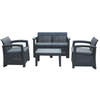 ZESTAW MEBLI OGRODOWYCH - ANTRACYT (2 FOTELE, STOLIK, SOFA)