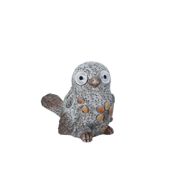 FIGURKA OGRODOWA - PTAK ZE ŚWIECĄCYMI OCZAMI 17 x 12 x 15 CM LED opak=4szt *7881