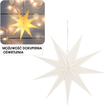 Dekoratívna papierová hviezda 60 cm biela 3D bal.=12 ks *9140