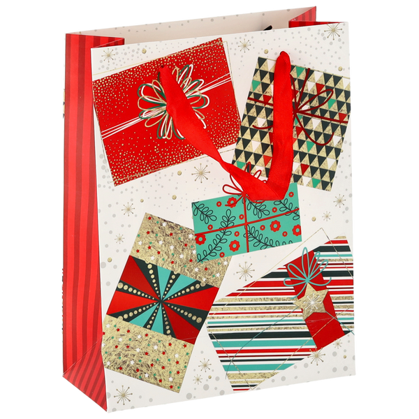 CHRISTMAS GIFT BAG PINK 18 x 24 x 8 CM