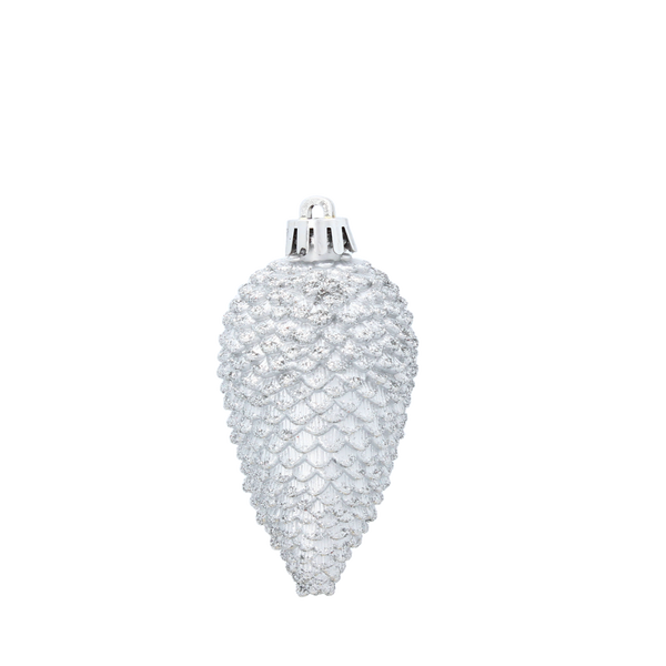 KPL. 4 DECORAȚIUNI PENTRU BRAZI CONE 8 CM ROȘU/STATIC/AURIE *3188