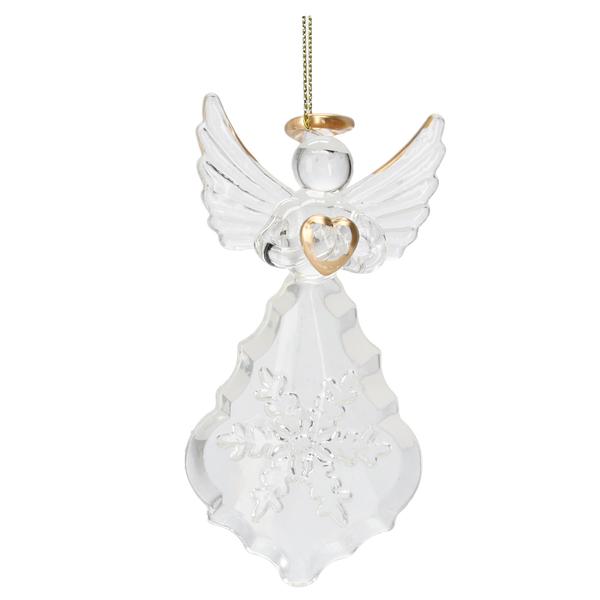 OZDOBA CHOINKOWA SZKLANA 10 CM - ANIOŁ opak=6szt *4075