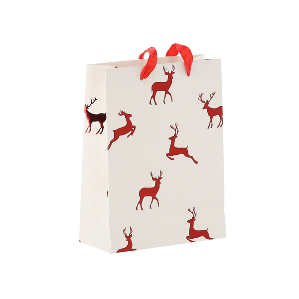 DARČEKOVÁ TAŠKA VIANOČNÁ "JELENE" 18 x 24 x 8 CM balenie=12ks *0528