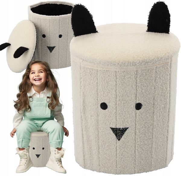 SKŁADANA PUFA ZE SCHOWKIEM 28 x 28 x 34 CM BIAŁA *4243