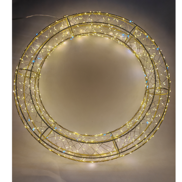 Vianočný LED veniec 50 cm 800L teplá biela + studený blesk vnútorný/gravírový *8264