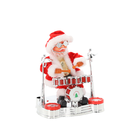 SANTA CLAUS WITH DRUMS - PLAYING 25,5 CM