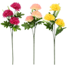 UMĚLÁ VĚTEV - CHRYSANTHEMA SE TŘEMI KVĚTY 58 CM MIX BAREV balení=84 kusů *3055