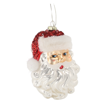 GLASS BAUBLE - SANTA'S HEAD