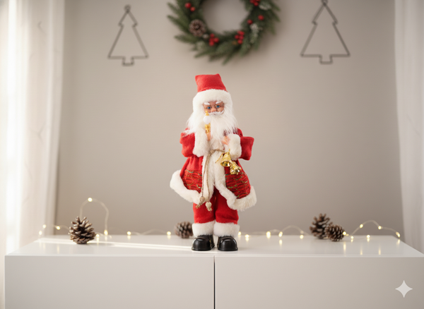 SANTA CLAUS WITH CANDLE - PLAYING 40,5 CM