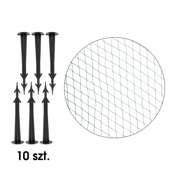 Protective net against birds 5m x 10m (4,4g/m2) + 10 pegs for mounting green