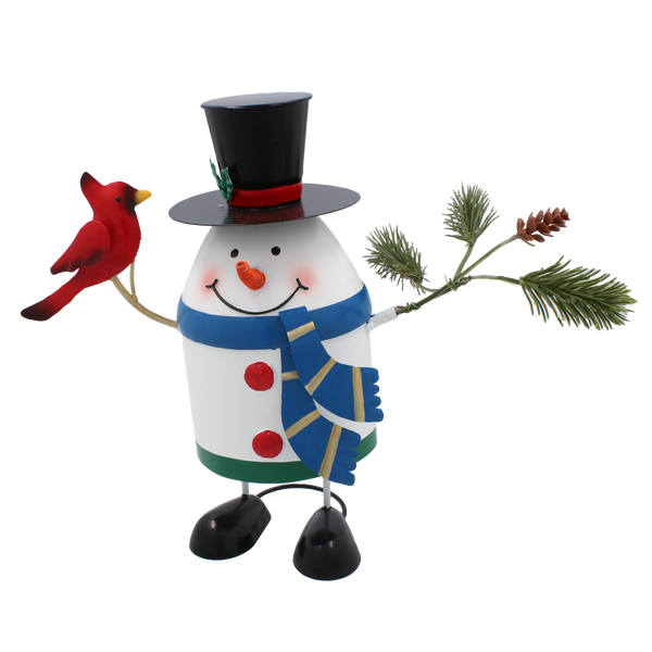 CHRISTMAS DECORATION - METAL SNOWMAN 14 x 12 x 20 CM