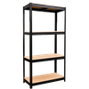 REGAŁ 4-POZIOMOWY 150 x 70 x 30 CM CZARNY UDŹWIG PÓŁKI: 150 KG *0582