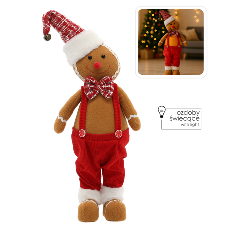 GINGERBREAD CHRISTMAS BOY STANDING 22 X 18 X 55 CM LED